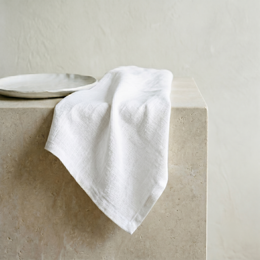 White Plain Linen Napkins | Set of 4